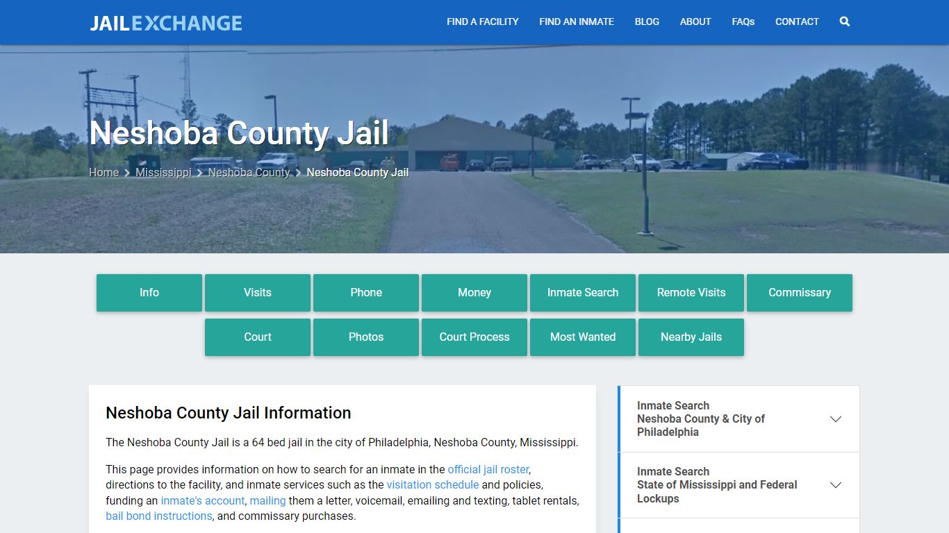 Neshoba County Jail, MS Inmate Search, Information