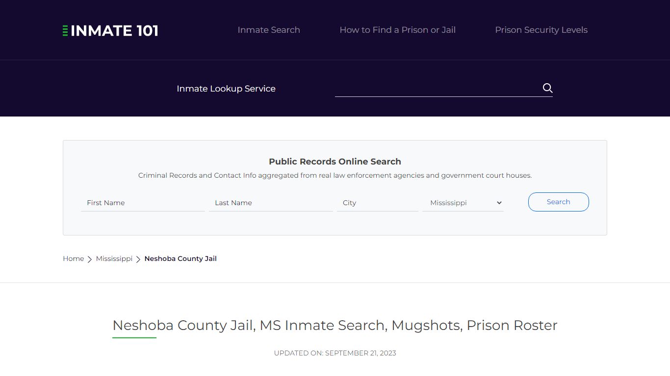Neshoba County Jail, MS Inmate Search, Mugshots, Prison Roster